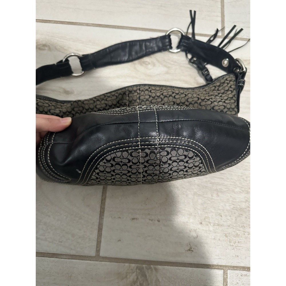 vintage Coach Soho signature hobo shoulder bag Black And Grey - Picture 6 of 11